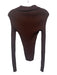 HL Affair Size M Brown Polyester Ribbed Knit Long Sleeve Polo Sweater Brown / M