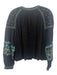 Antik Batik Size M Black, Blue, Green Cotton Embroidered Geometric Trim Top Black, Blue, Green / M
