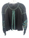 Antik Batik Size M Black, Blue, Green Cotton Embroidered Geometric Trim Top Black, Blue, Green / M