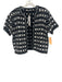 Alice + Olivia Size M Black & White Cotton Blend Tweed Ribbon Stripe Cardigan Black & White / M