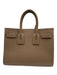 Saint Laurent Taupe Brown Leather Accordion Padlock Top Handle Bag Taupe Brown / Medium