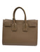 Saint Laurent Taupe Brown Leather Accordion Padlock Top Handle Bag Taupe Brown / Medium