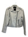Bod & Christensen Size M White Leather Zip Pockets Asymmetric Zip Moto Jacket White / M