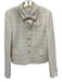 Akris Punto Size 6 Cream Wool Blend Collar Flap Pockets Button Front Jacket Cream / 6