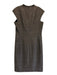Akris Size 10 Brown & Black Wool Blend Tweed Zip Pockets Knee Length Shift Dress Brown & Black / 10
