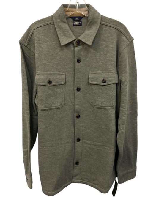 Faherty NWT Size L Gray Cotton Blend Solid Button Up Men's Jacket Gray / L