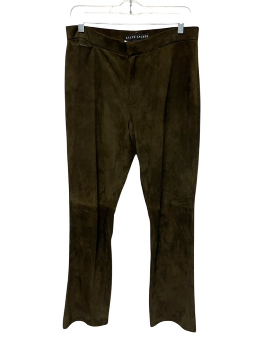 Ralph Lauren Black Size 8 Taupe Brown Sheep Suede High Rise Hook & Zip Fly Pants Taupe Brown / 8