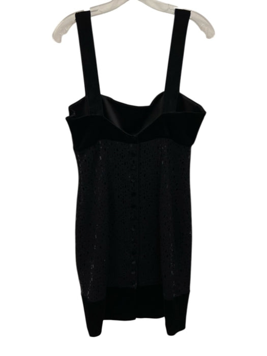 St. John Evening Size 8 Black No Fabric Tag Knit Velvet Detail Sequin Dress Black / 8