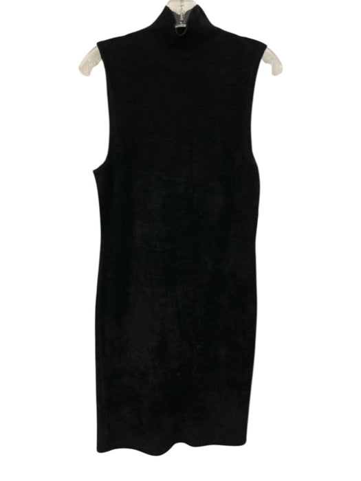 Theory Size L Black Nylon Blend Sleeveless High Neck Knit Knee length Dress Black / L