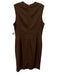 Ralph Lauren Black Size 10 Brown Wool & Cashmere Leather trim Sleeveless Dress Brown / 10