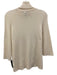 Escada Size 46 Cream White Virgin Wool Ribbed Knit 3/4 Sleeve Turtleneck Sweater Cream White / 46