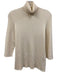 Escada Size 46 Cream White Virgin Wool Ribbed Knit 3/4 Sleeve Turtleneck Sweater Cream White / 46