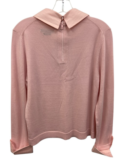 Alice + Olivia Classics Size XL Pink Wool Blend Knit Layered Effect Sweater Pink / XL