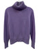 White + Warren Size L Purple Cashmere Knit Turtleneck Ribbed Hem Sweater Purple / L
