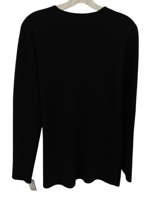 TSE Size M Black Cashmere Knit Notch V Neck Long Sleeve Pullover Sweater Black / M