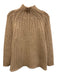 Frances Valentine Size M Beige Wool Blend Ribbed Knit Mock Neck Chunky Sweater Beige / M