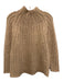 Frances Valentine Size M Beige Wool Blend Ribbed Knit Mock Neck Chunky Sweater Beige / M