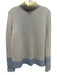 Kinross Size M Blue, White & Yellow Cashmere Ribbed Knit Contrast Edging Sweater Blue, White & Yellow / M