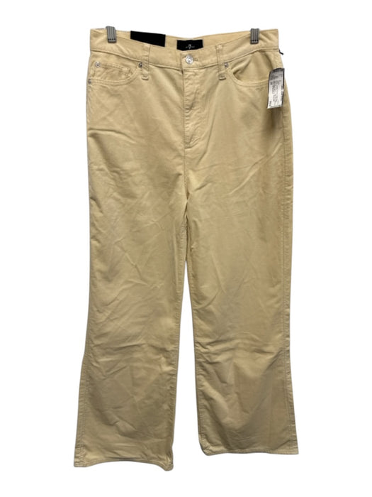 7 For All Mankind Size 29 Cream Yellow Cotton Blend Ribbed Corduroy Pants Cream Yellow / 29