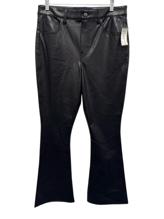 Veronica Beard Jeans Size 30 Black PU Leather High Rise 5 Pocket Flare Pants Black / 30