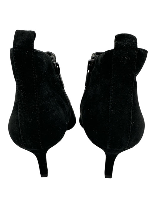 Donald Pliner Shoe Size 9 Black Leather Upper Suede Side Zip Low Heel Booties Black / 9