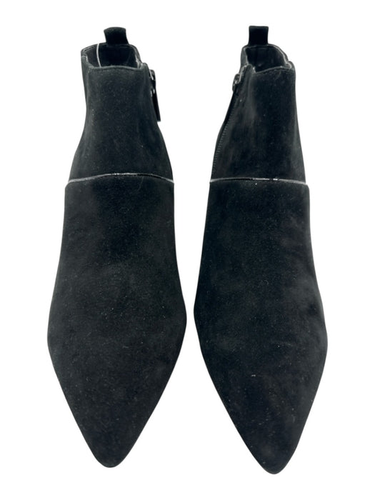 Donald Pliner Shoe Size 9 Black Leather Upper Suede Side Zip Low Heel Booties Black / 9