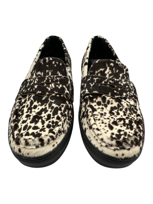 Tod's Shoe Size 39 Cream White & Dark Brown Leather Upper Pony Hair Loafers Cream White & Dark Brown / 39