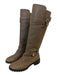 Fendi Shoe Size 39 Taupe Brown Leather Upper Buckle Strap Detail Round Toe Boots Taupe Brown / 39
