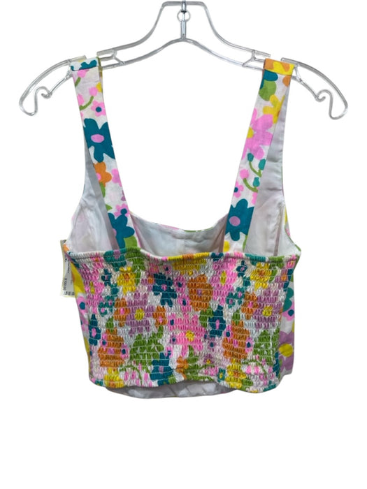 Show Me Your Mumu Size M/XL Pink, Yellow, Green Linen Blend Sleeveless Short Set Pink, Yellow, Green / M/XL