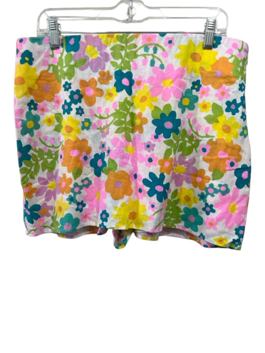 Show Me Your Mumu Size M/XL Pink, Yellow, Green Linen Blend Sleeveless Short Set Pink, Yellow, Green / M/XL
