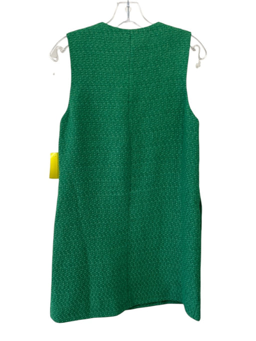 Pomander Place Size Medium Green Polyester Sleeveless Tweed Button Front Dress Green / Medium