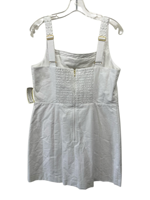 Lilly Pulitzer Size 12 White Cotton Sleeveless Floral Embroidery Princess Dress White / 12