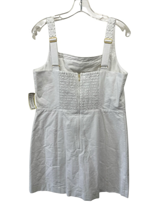 Lilly Pulitzer Size 12 White Cotton Sleeveless Floral Embroidery Princess Dress White / 12