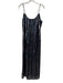 Maeve Size Medium Black, Blue, Silver Polyester Spaghetti Strap Striped Dress Black, Blue, Silver / Medium