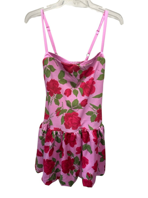 Show Me Your Mumu Size Large Pink, Red, Green Sleeveless Roses Gathered Dress Pink, Red, Green / Large