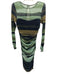 By Anthropologie Size Medium Green, Black, Brown Polyester Blend Abstract Dress Green, Black, Brown / Medium