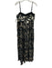 Hutch Size Large Black & Gold Polyester Blend Spaghetti Strap Floral Gown Black & Gold / Large