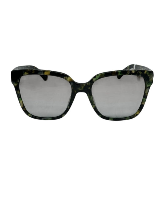 Kate Spade Green, White, Yellow Plastic Tinted Tortoise Wayfarer Sunglasses Green, White, Yellow