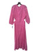 Chelsea 28 Size 1/S Pink Cotton Eyelet V Neck Long Sleeve Maxi Dress Pink / 1/S