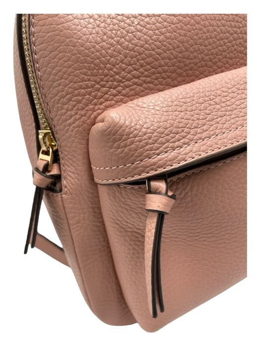 Tory Burch Dusty Pink Leather Backpack Gold Hardware Logo Exterior Pocket Bag Dusty Pink / S