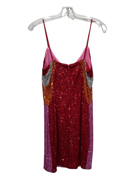 One33 Social Size 8 Red, Orange, Pink Polyester Blend Sleeveless Sequinned Dress Red, Orange, Pink / 8