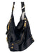 Juicy Couture Black Rayon Blend Satin Multiple Pockets Gold Hardware Bag Black