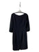 Hobbs Size 8 Black Polyester Asymetric Neckline Back Zip 3/4 Sleeve Dress Black / 8