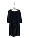 Hobbs Size 8 Black Polyester Asymetric Neckline Back Zip 3/4 Sleeve Dress Black / 8