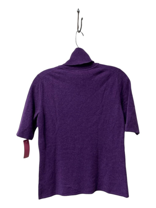 Magaschoni Size Est Small Purple Cashmere Turtle Neck Half Sleeve Top Purple / Est Small