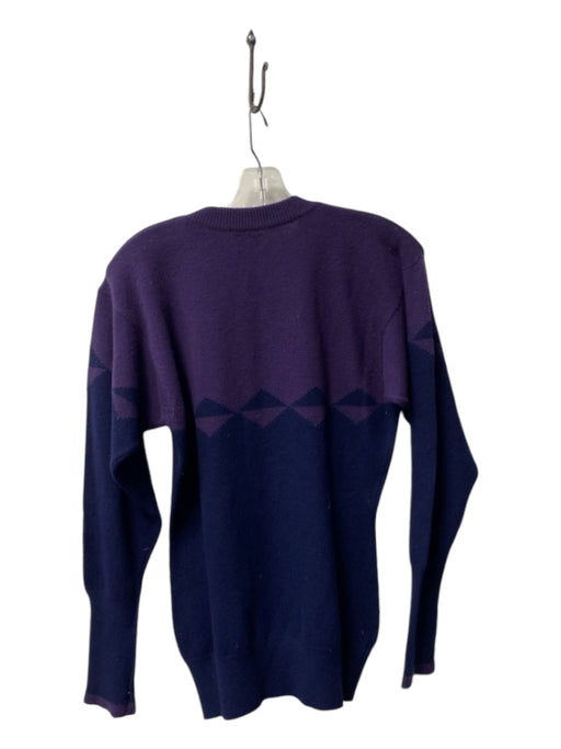 Chanel Size Est M Purple Navy Cashmere Long Sleeve Round Neck Sweater Purple Navy / Est M