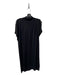 Magaschoni Size Est Small Black Cashmere Short Sleeve Mock Collar Dress Black / Est Small