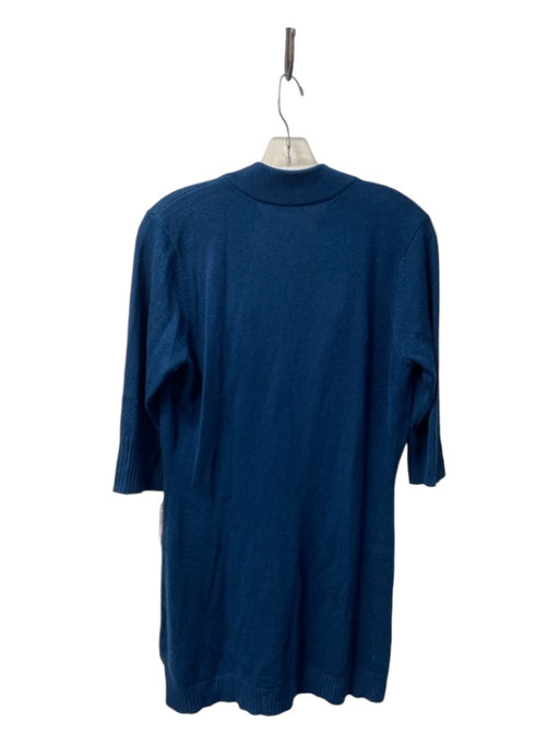 Magaschoni Size Est Small Aqua Blue Silk & Cashmere Rhinestone V Neck Tunic Aqua Blue / Est Small