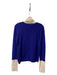 Magaschoni Size Est Small Blue & Cream Cashmere Long Sleeve Turtle Neck Sweater Blue & Cream / Est Small