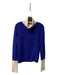 Magaschoni Size Est Small Blue & Cream Cashmere Long Sleeve Turtle Neck Sweater Blue & Cream / Est Small